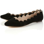 Monique Black Scalloped Flat