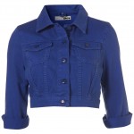 Topshop Colour Crop Denim Jacket